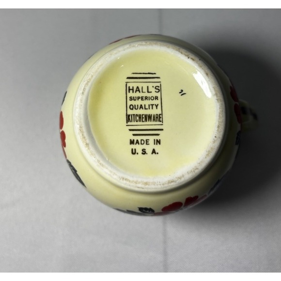 🌸Hall's Superior Quality Red Poppy Sugar & Creamer & Tea Pot With Lids - Picture 10 of 15